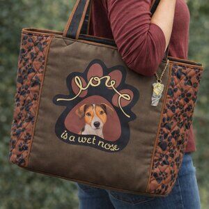 Dog Lover Quilted Tote 🐶 “Love Is A Wet Nose” Bradford Exchange